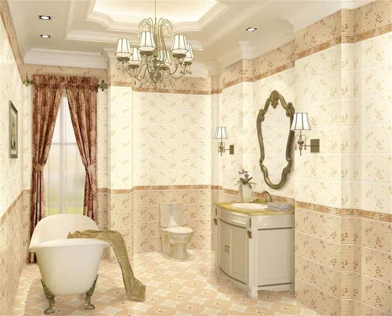 کاشی حمام بژ با هارمونی طبیعی و گرمایی دلنشین